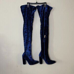 Cape Robbin Crushed Velvet Thigh High Boots